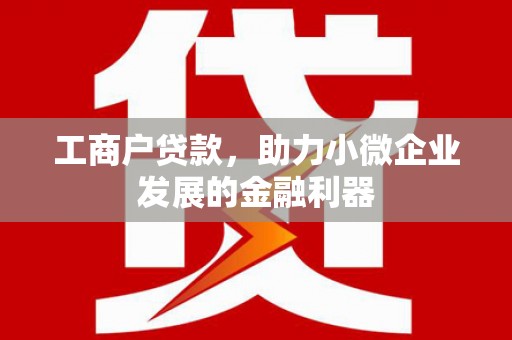 青羊工商户贷款，助力小微企业发展的金融利器
