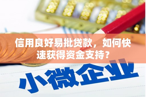 青羊信用良好易批贷款，如何快速获得资金支持？