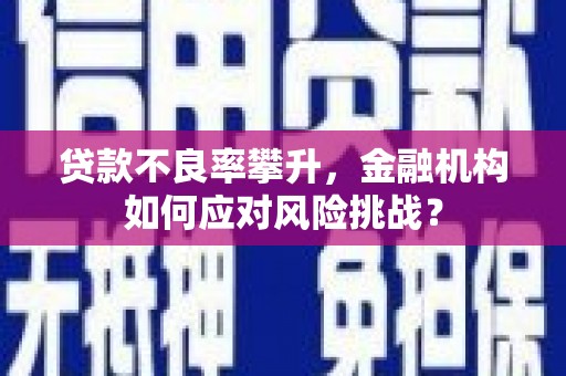 青羊贷款不良率攀升，金融机构如何应对风险挑战？