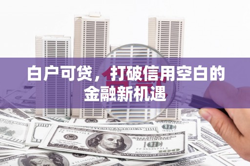 青羊白户可贷，打破信用空白的金融新机遇