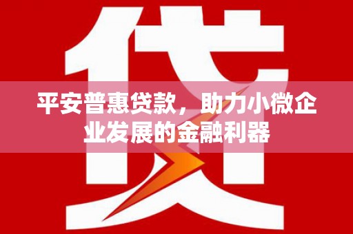 青羊平安普惠贷款，助力小微企业发展的金融利器