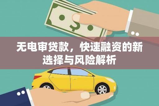 青羊无电审贷款，快速融资的新选择与风险解析