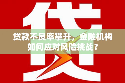 青羊贷款不良率攀升，金融机构如何应对风险挑战？