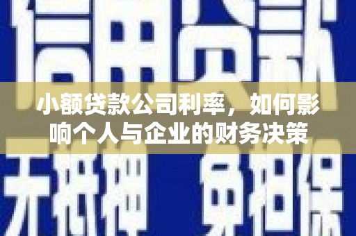 青羊小额贷款公司利率，如何影响个人与企业的财务决策