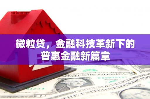 青羊微粒贷，金融科技革新下的普惠金融新篇章