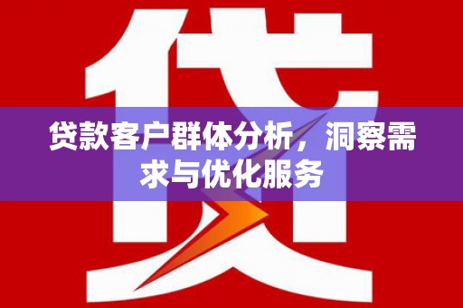 青羊贷款客户群体分析，洞察需求与优化服务